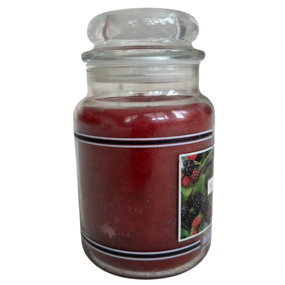 Yankee Candle Jar Mulberry Scent Rare Vintage Black Label Burgundy Red 22 Oz